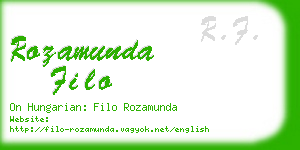 rozamunda filo business card